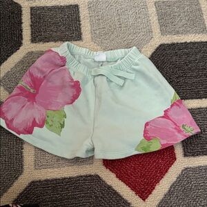 Zara Floral Print Shorts with Pink Hibiscus